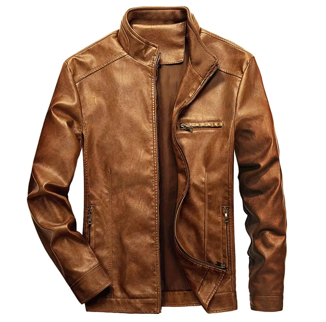 OEM Custom Design Causal Vintage Leather Jacket For Men Out Style Motor Bike PU Leather Jacket Men