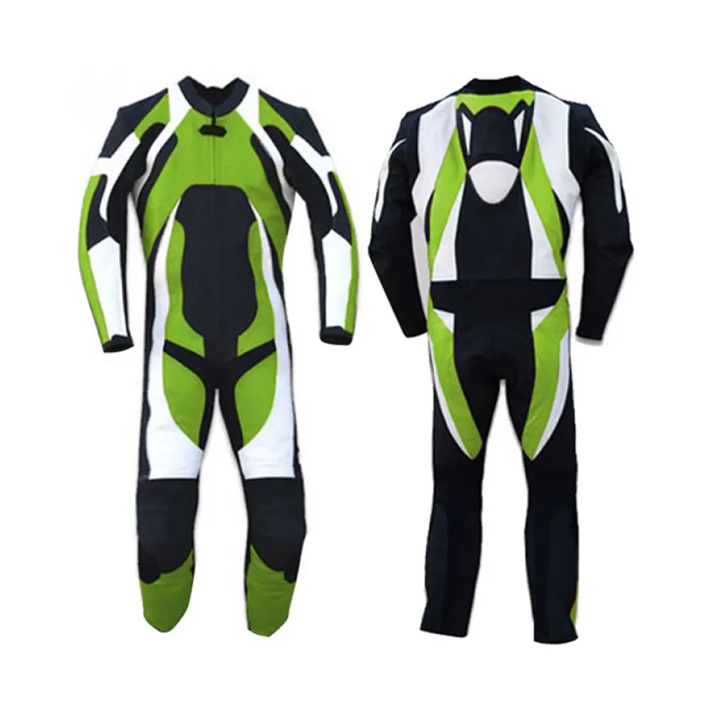 Sports Motorcycle Leather Custom Made Suit in cowhide Leather free knee slider