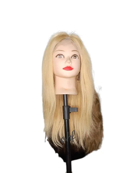 100% Unprocessed Virgin Human Hair Wig Blonde Full Head Lace Closure Natural Straight Texture 613 Wigs Long Oriental Hairs