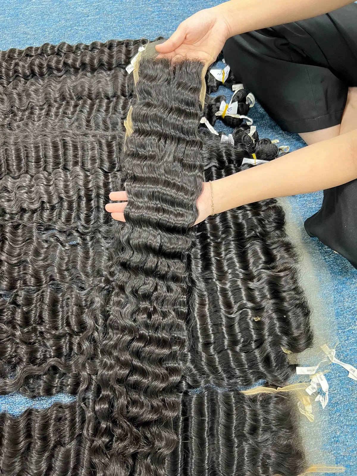 Vietnamese Human Hair From Vietnam All Textures Weft Deep Wavy Ocean Wavy Extensions Factory