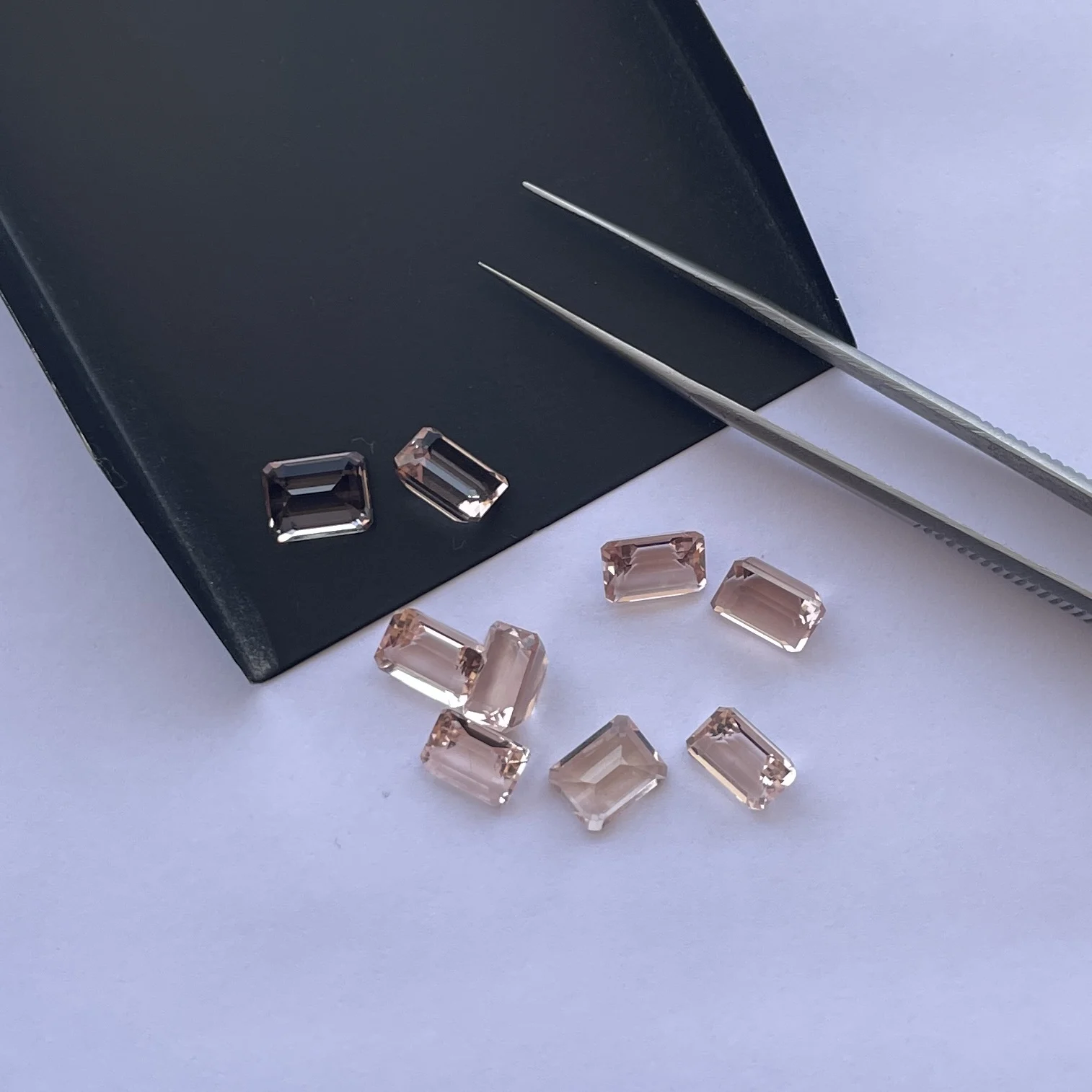 8mm 10mm 12mm Natural Peach Morganite Faceted Emerald Octagon Cut Loose Gemstones Wholesale 10*8 12*10 Genuine Certified Stone
