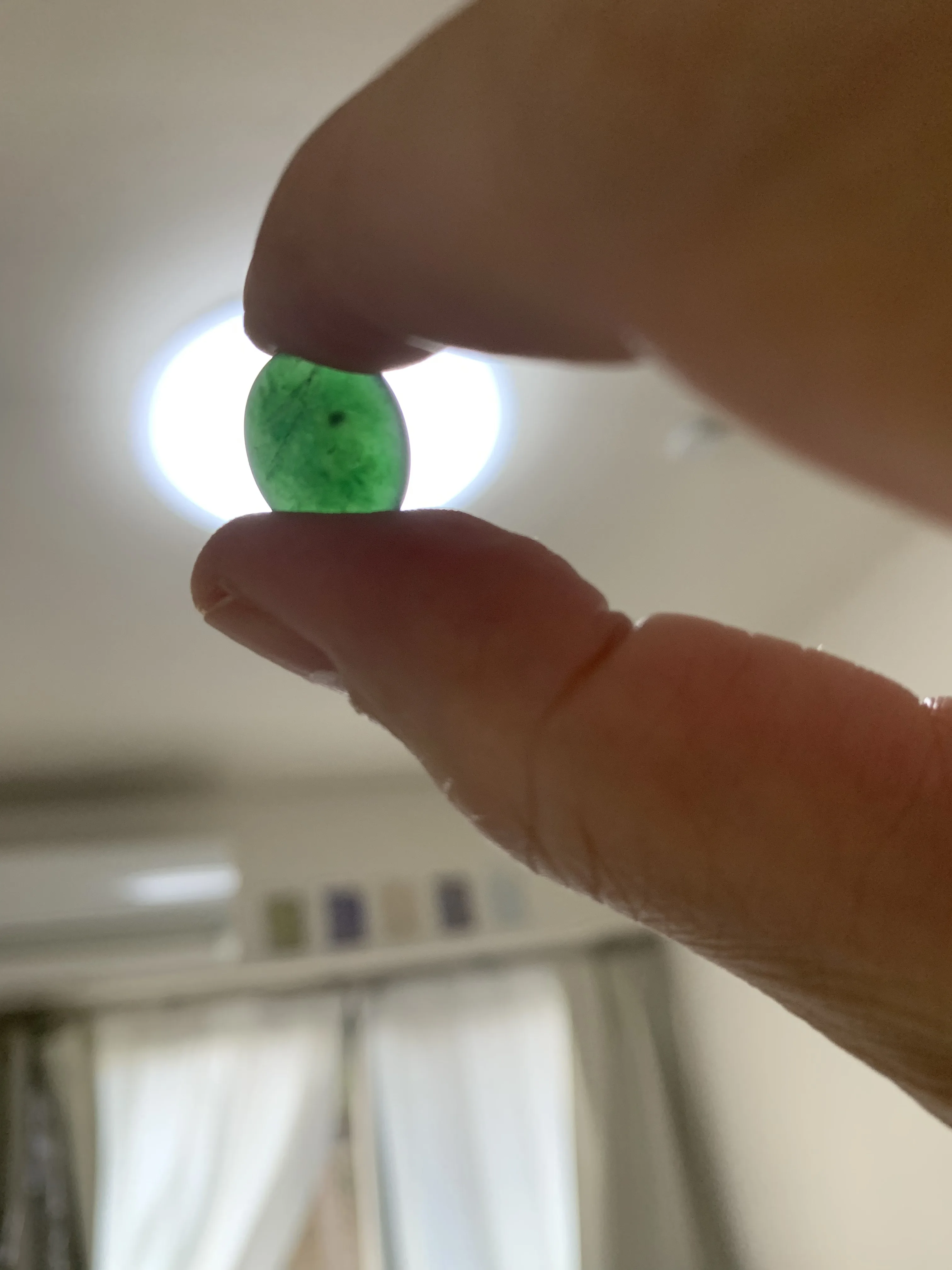 Natural Untreated Grade A Burma Ice Yang Green Jadeite Loose Gemstone #6