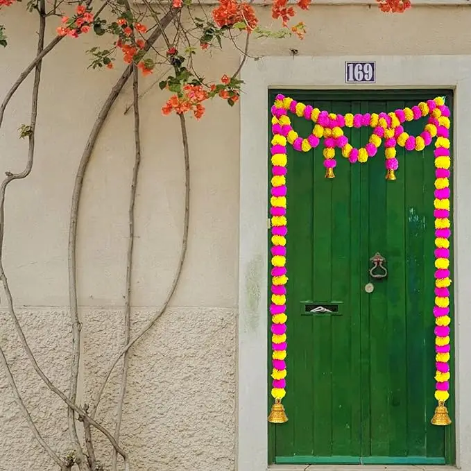 Artificial Marigold Flowers Garland for Home Office Balcony Indoor Outdoor Decor All Color Marigold Artificial Flower