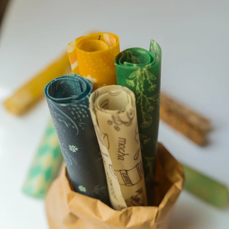 Wrap Bag custom Beeswax Wrap paper manufacturer beeswax wraps with natural beeswax scent that is light and pleasant ANGLE