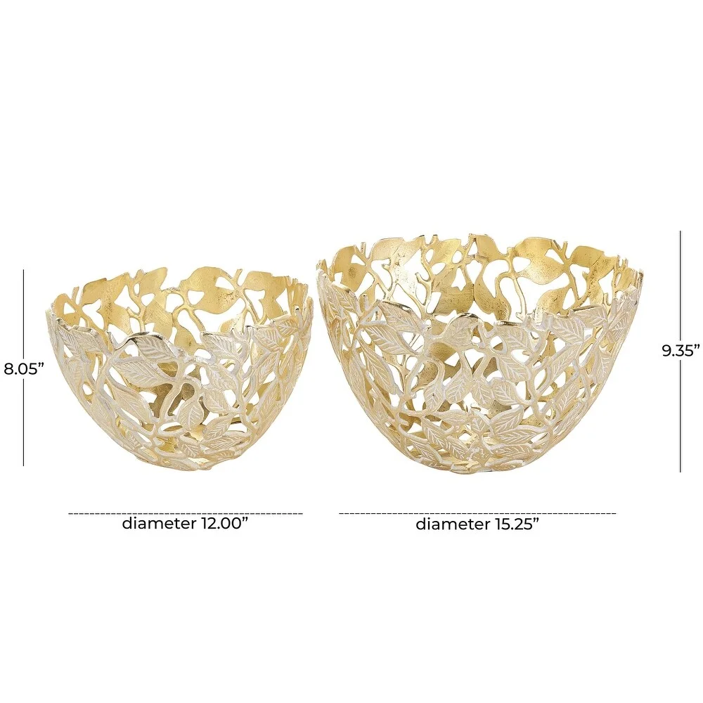 New leaf design bowl Unique Modern Casting luxury Metal Twist Bowl for Salad, Fruits, Cereal or Pasta bowl