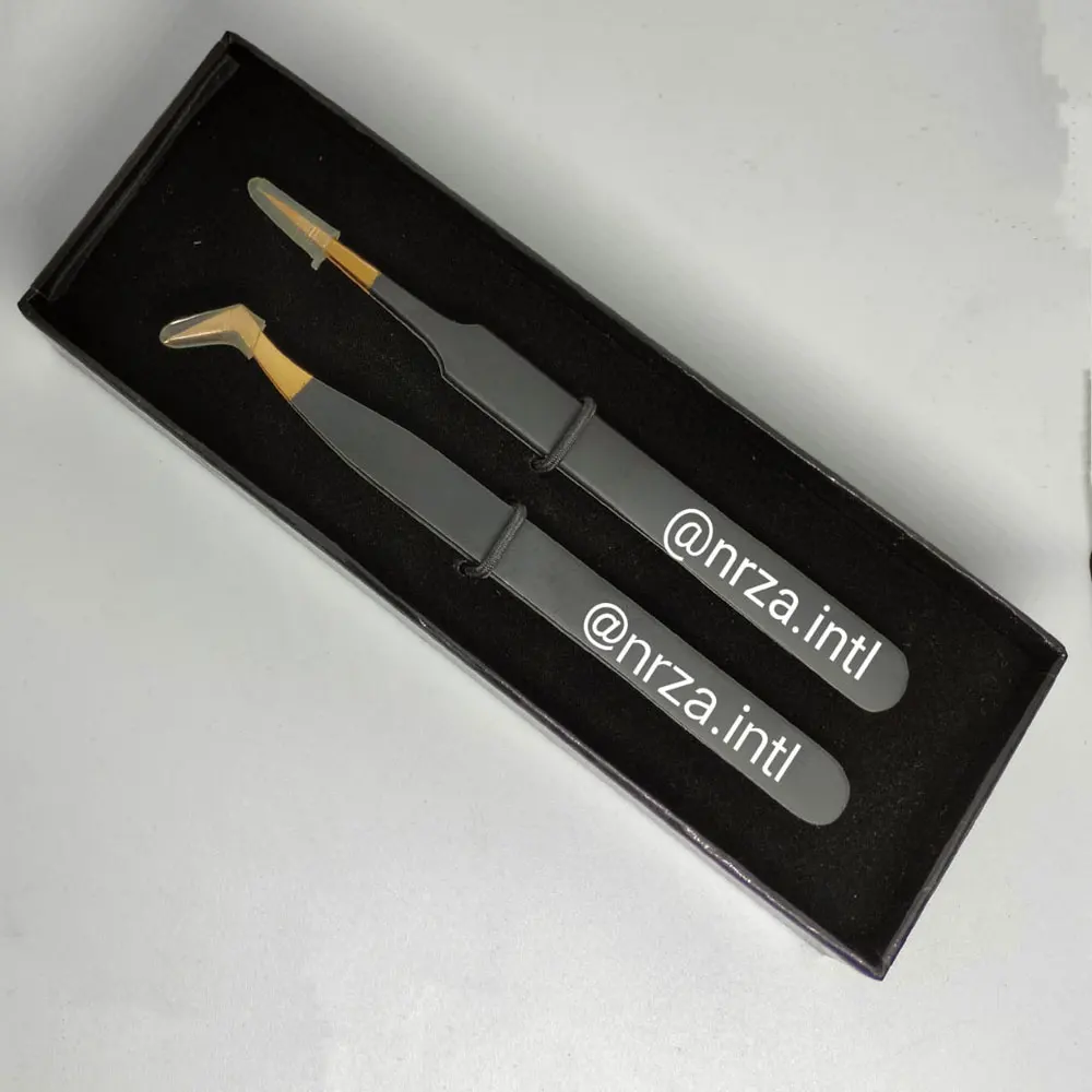 Wholesale All Types of Eyelash Tweezers Stainless Steel Straight/Curved Tweezers for Russian Volume Eyelash Extension