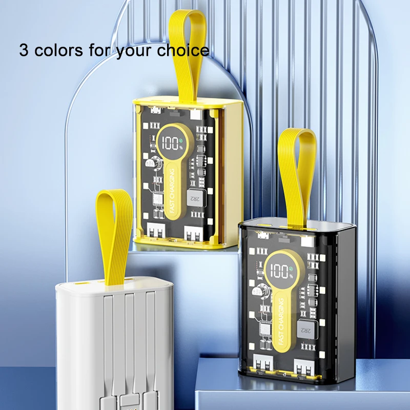 Best selling products 2022 transparent power bank li ion battery 10000mah powerbank smartphone external battery