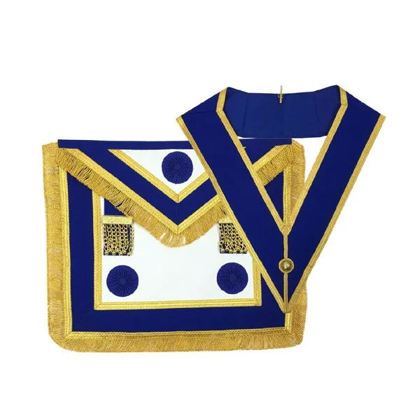 Masonic Craft Provincial full-dress Apron Blue Rosettes and Collar Set High Quality Craft Provincial Full Dress Apron Collar