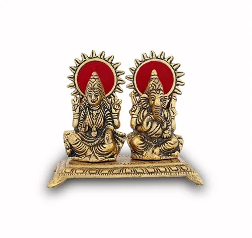 New Arrival Ganesh Laxmi Sitting Figure For Home Decoration Diwali Puja Carving Figures Indian Home Decor Diwali Gift indian