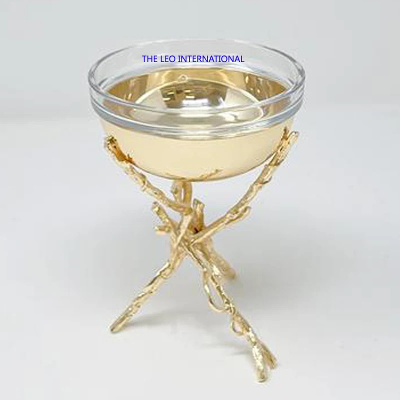 Латунные металлические позолоченные Ножки штатива матовая отделка чаша 4x4x7 дюймов Mabkhara древесный уголь уд благовония горелка украшение дома