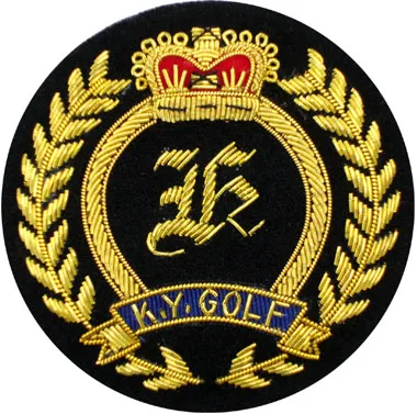 Sweden Officer Badge Customized Bullion Metal Wire Embroidered Badge Hand Embroidered Service Badges