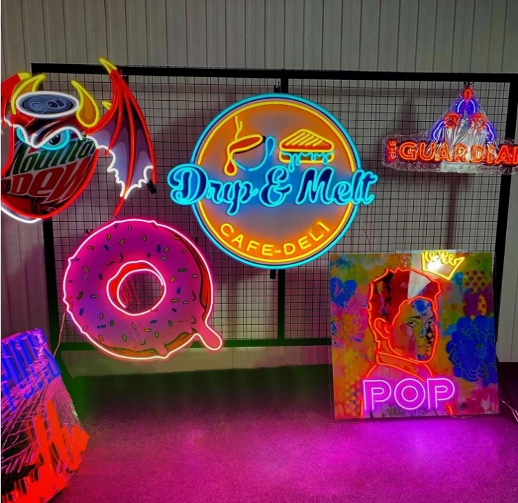 Custom Logo Neon Signs Business UV Printed Design Personalized Dimmrable Customized LED Light