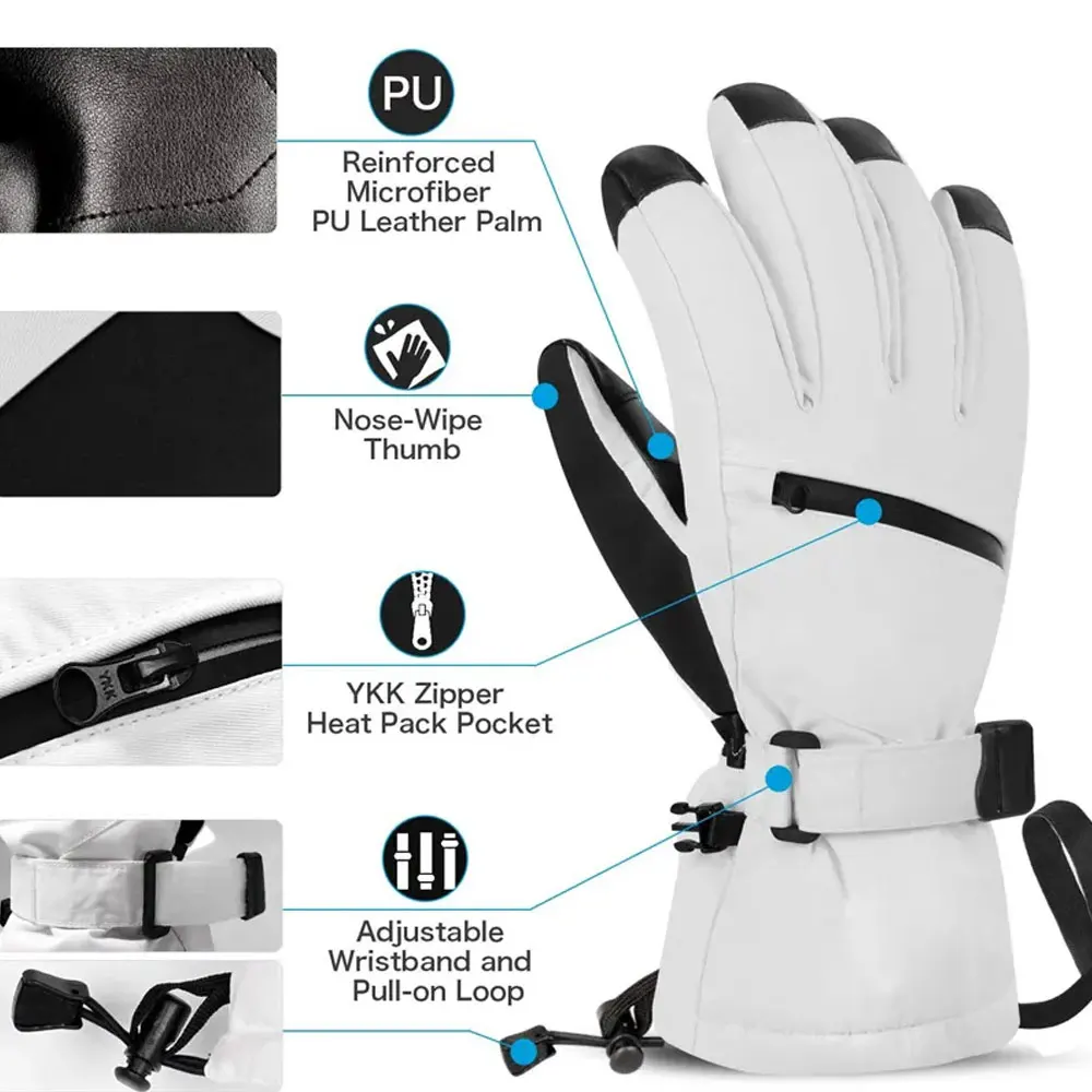 Wholesale Hot Sale New Design Customized Printed Logo Waterproof Breathable Winter Snow Ski Gloves & Mittens