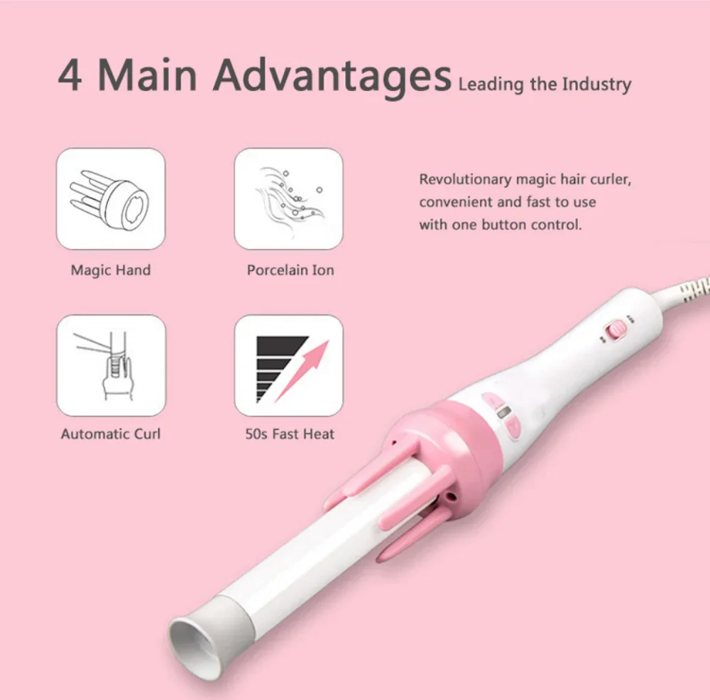 Heat Resistant Hair Curler Styling Safe And Easy To Use Hot Ceramic Sale Automatic Rotary Curl Iron Wand Tool