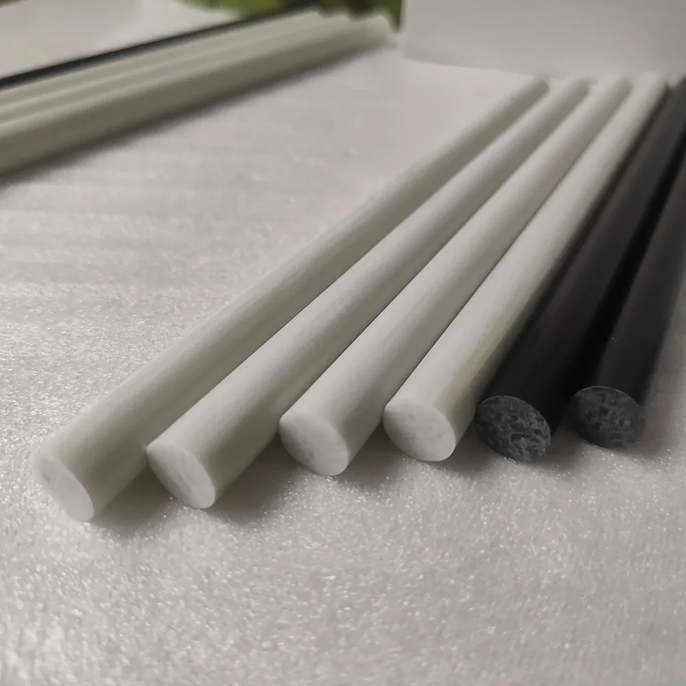OEM High Strength Solid Pultruded Round Fiberglass Reinforced Fiberglass  Tube