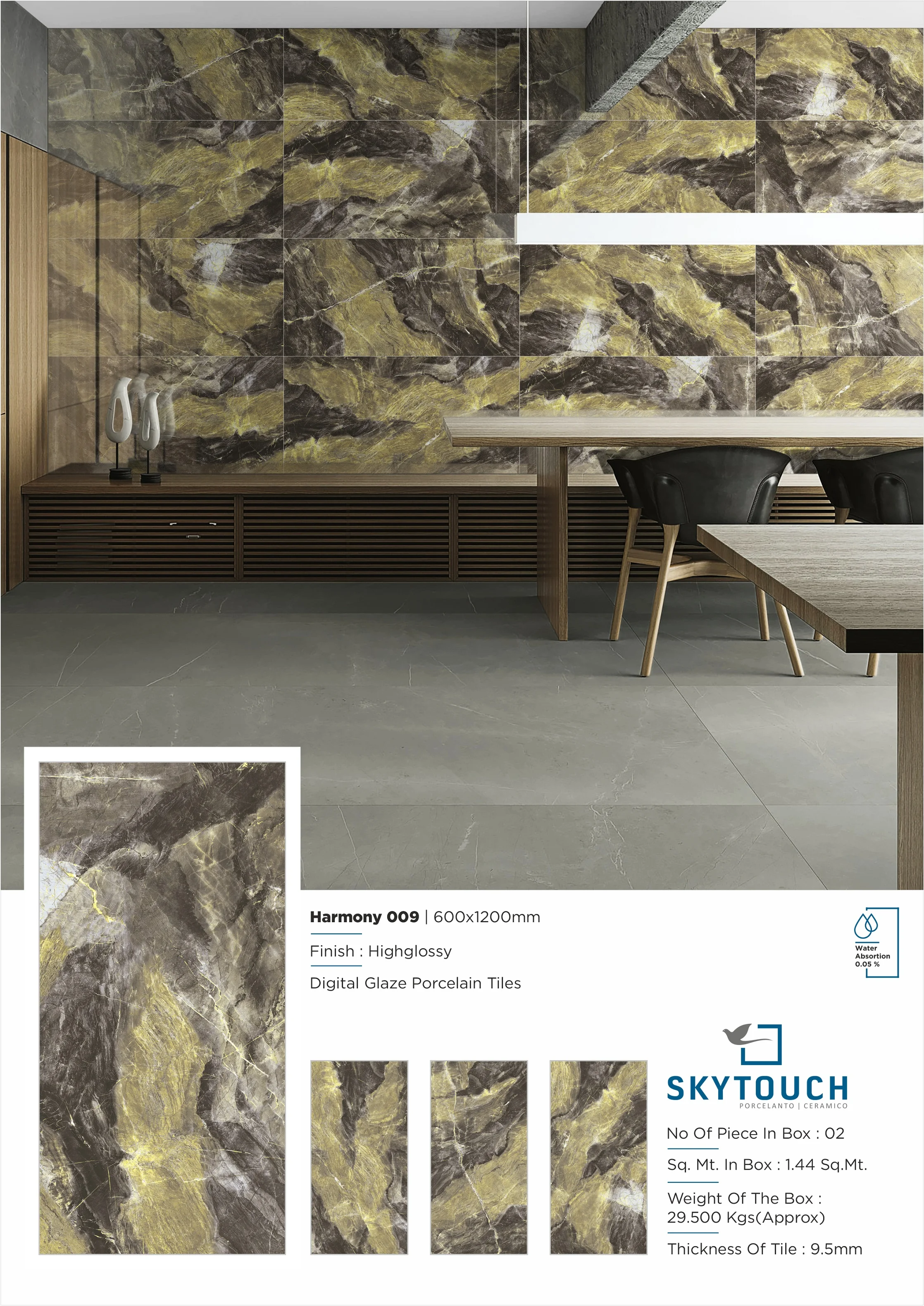 Gold Yellow Colored Harmony Series Bright Look  Polished Glazed Marble Porcelanto Porcelain Tile Floor Marble Ceramic Tiles