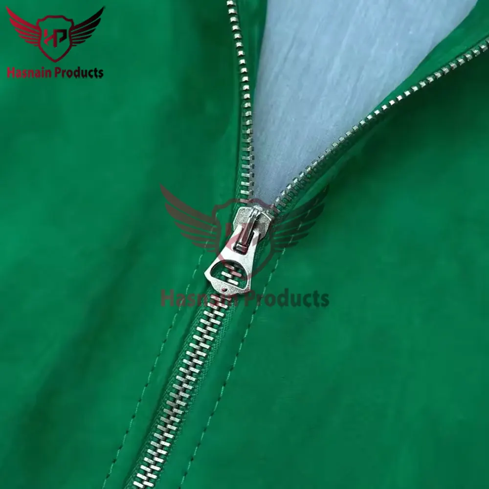 Custom Logo Plain Embroidery Green Suede Leather Pilot Bomber Jacket for Men Custom logo jacket Embroidered suede coat