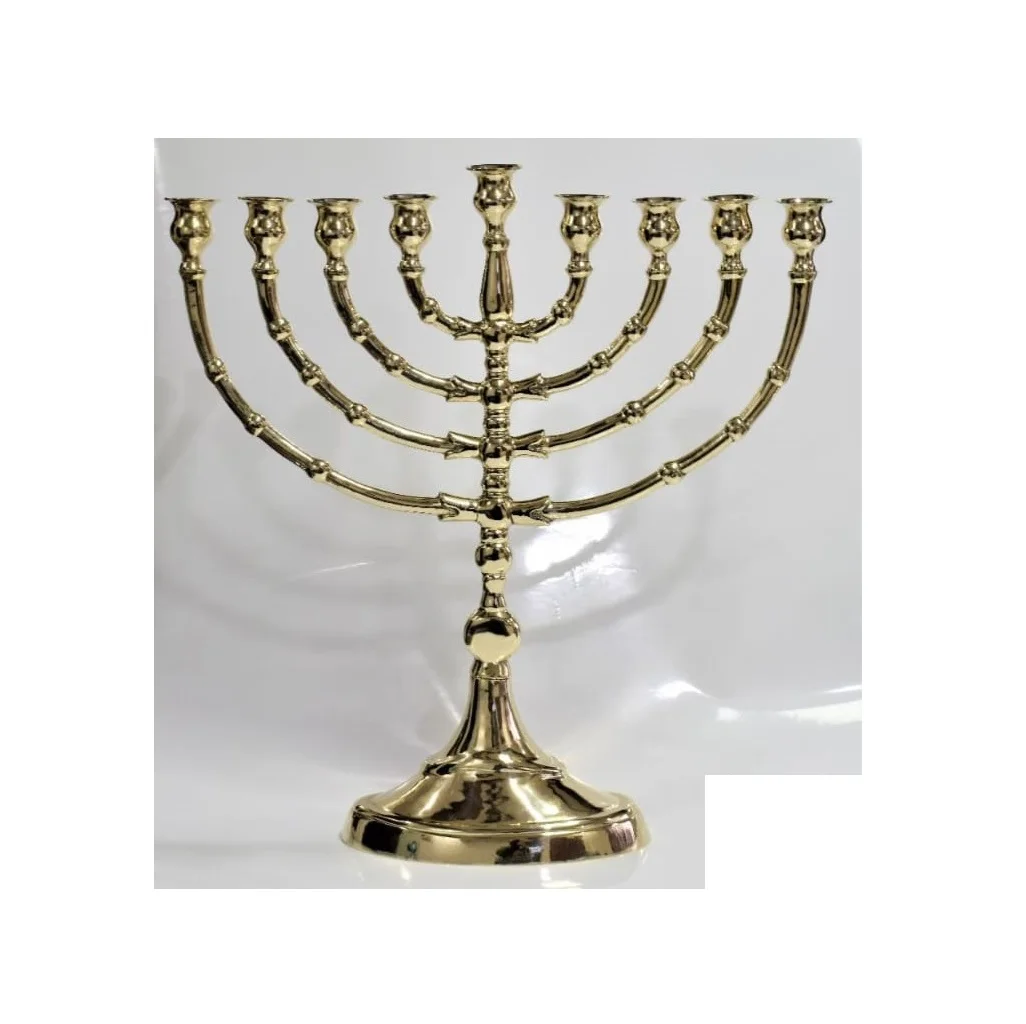 Best Selling Jewish Menorah Candle Holders Religions Candelabra Hanukkah Menorah Candlesticks 7 Branch Exporter From India