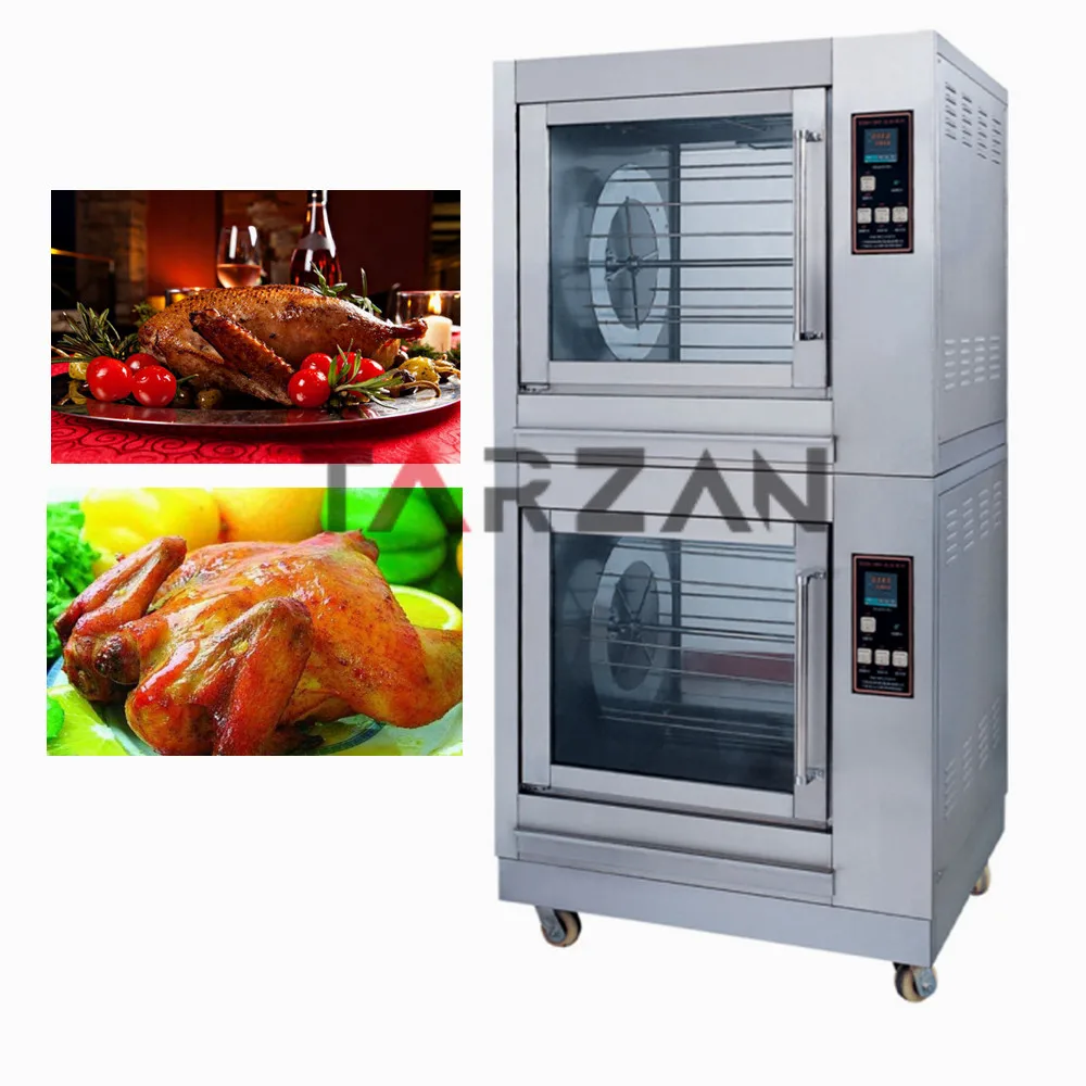 9.3KW Chicken Rotisserie Machine Professional Stainless Steel Electric Rotating Chicken Oven Double Layers Grill Oven for Sale