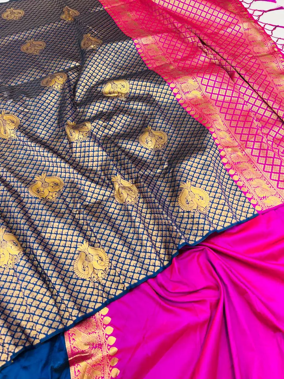 Banarasi Pure Silk Handloom Saree with Pure Copper Jari by  Riddhi Fashion
