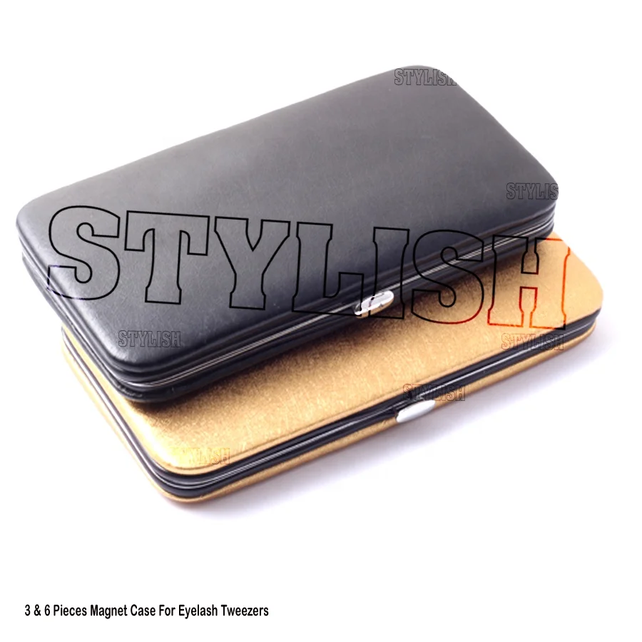 Eyelash Extension Tweezers Magnetic Case Empty Case For Eyelash Tweezers For 3 or 6 Pieces With Customized Logo And Color