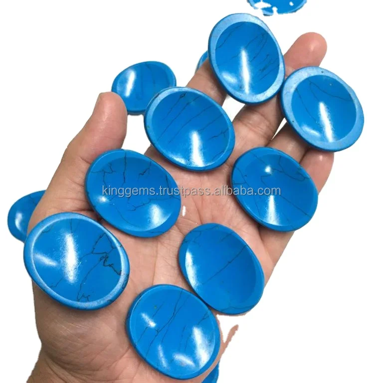 Wholesale Custom Gem Crystals Healing Chakra Stones TURQUOISE worry stone for reiki crystal healing meditation