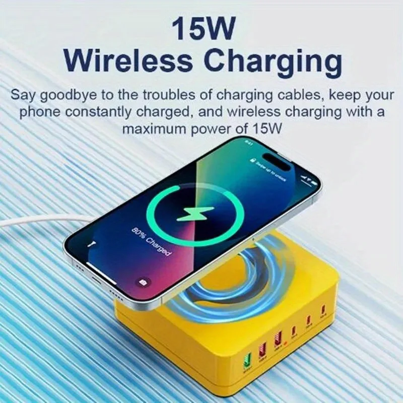 USB C Charger 140W USB C Charger Block,Upgraded GaN III 6-Port Fast Charging Station Hub,PD 65W Laptop Charger for iPhone 16