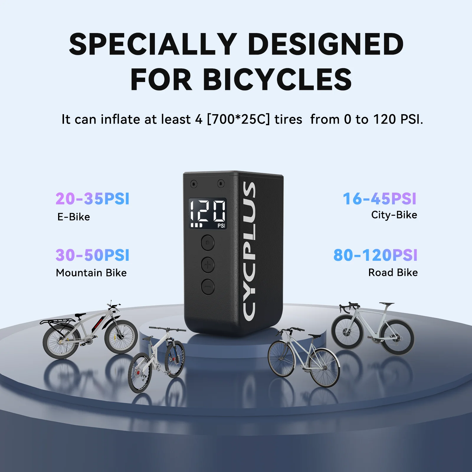 Wireless Tire High Air Pressure Pump Portable Electric Bike Pump Bicycle Mini Air Pump