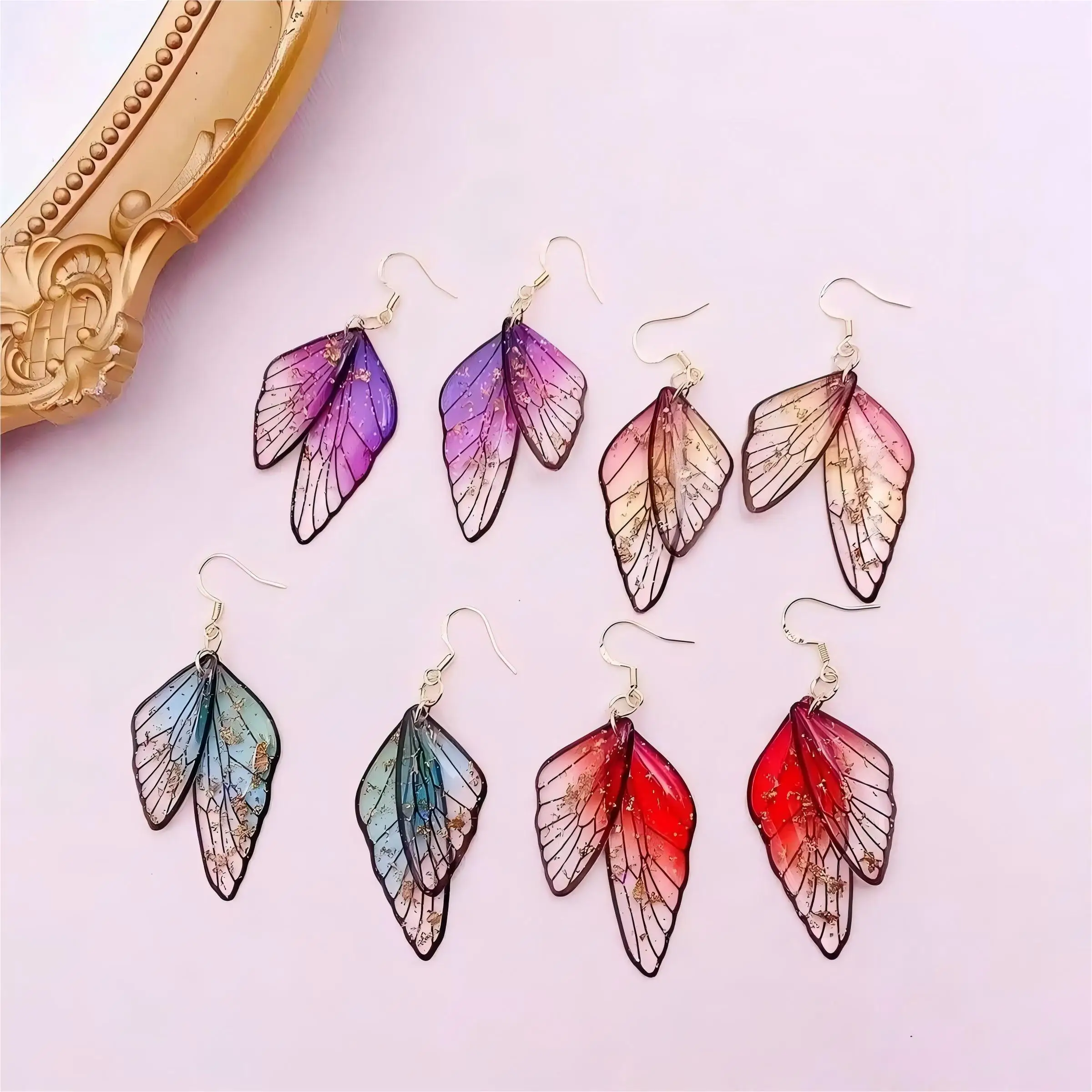 1pair Handmade Butterfly Wings Earrings -Enchanting Fairy Wing Jewelry For A Magical Touch Perfect Christmas Gift,Lover Elegance