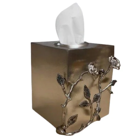 Gold Polished Tissue Holder Dispenser Restaurant Hotel Stainless Steel Napkin Organizer for Table Decoration Made in India