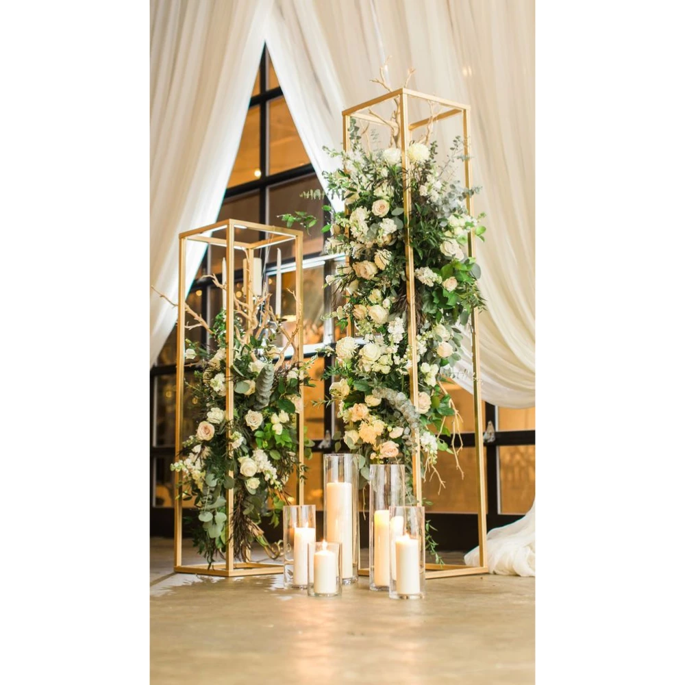 New Design Decorative Metal Centerpiece Flower Display Stand For Wedding Party Event Backdrop Decoration Supplies