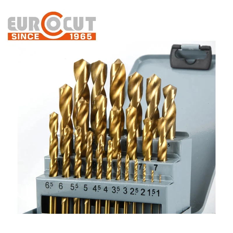 25Pcs Metric DIN338 Fully Ground M35 HSS Cobalt Drill Bit Set for Metal Stainless Steel Cast Iron Drilling