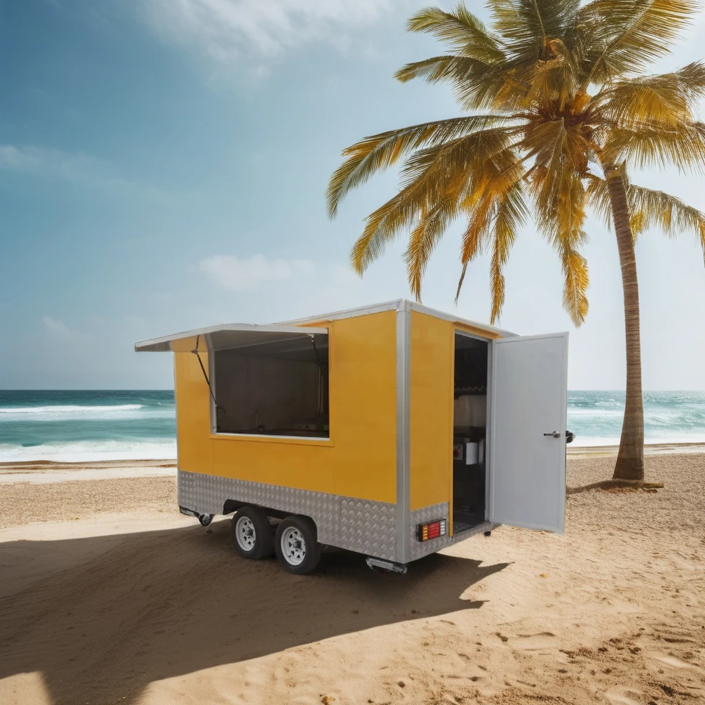 small food trailer mobile dining car food truck food grilling cart