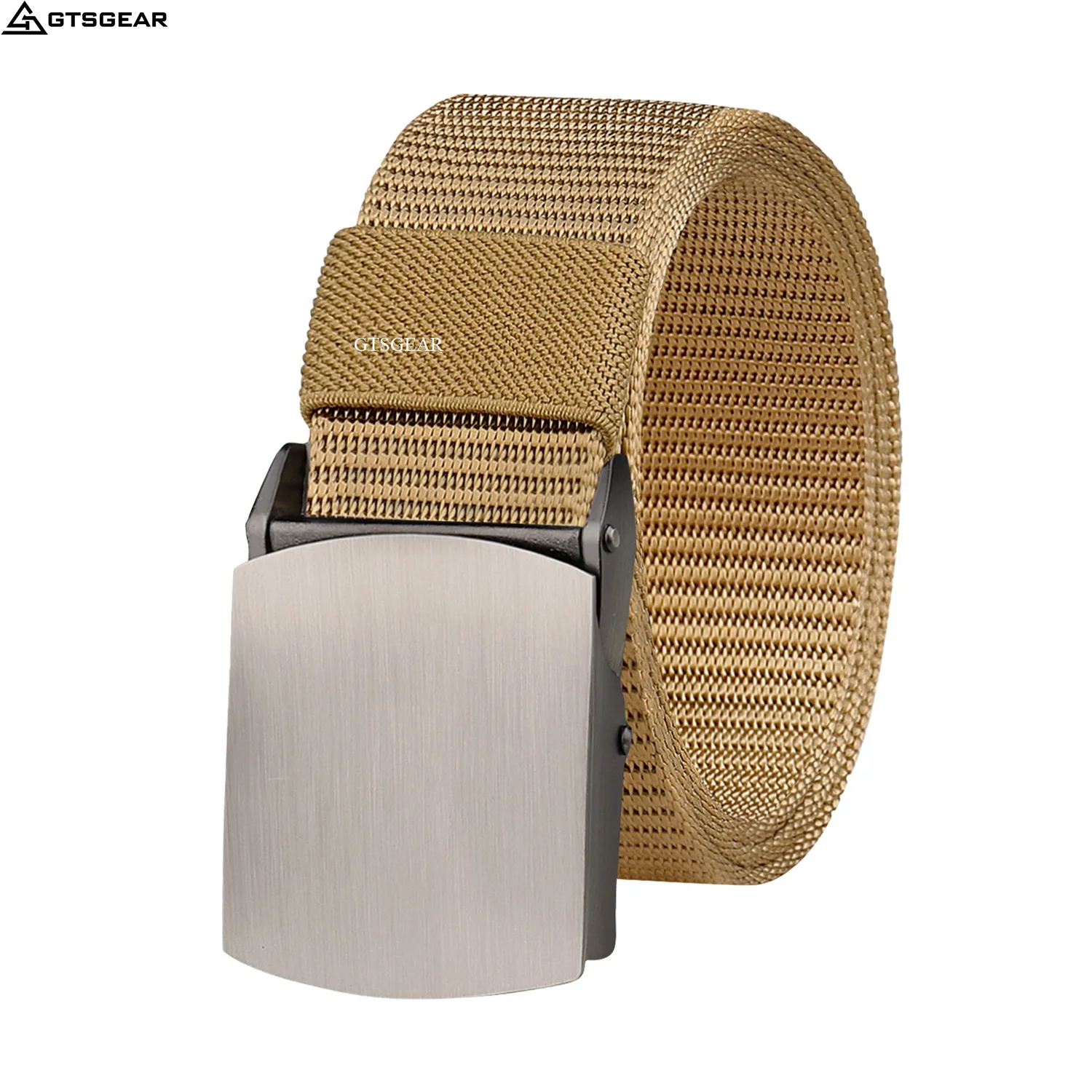 BL37 men simple canvas belts OUTDOOR SPORTS training smooth buckle tactical outdoor belt hiking riding