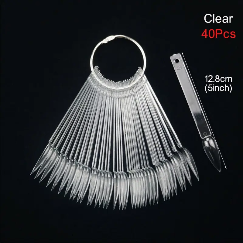 Colors Nail Swatch Chart With Rings False Nail Tips Gel Polish Practice Display Sticks For Nail Art