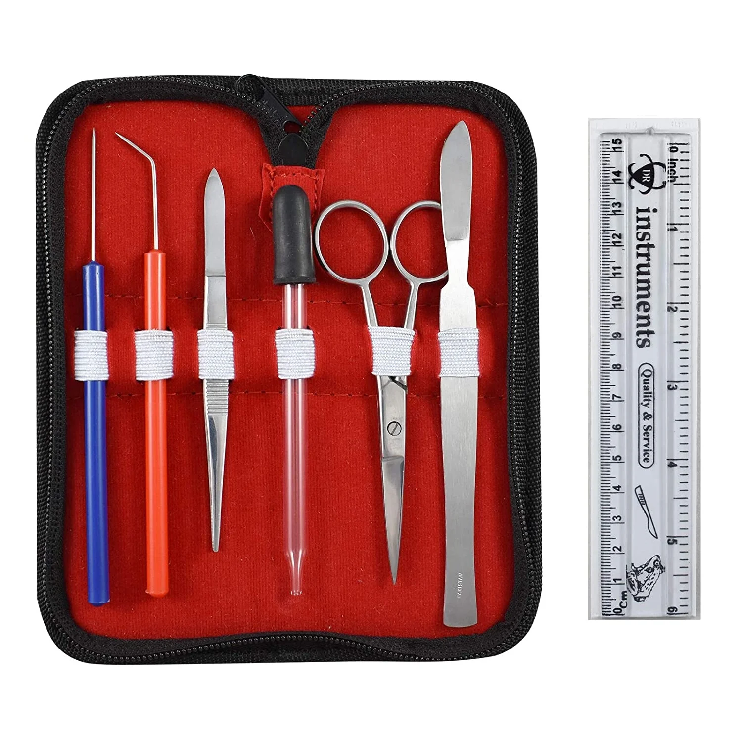 7PCS Anatomical Tools Students Biol Delta Med Surgical Steel Scissors Scalpel Tweezers Lancet Dissecting Needle Forceps Knife