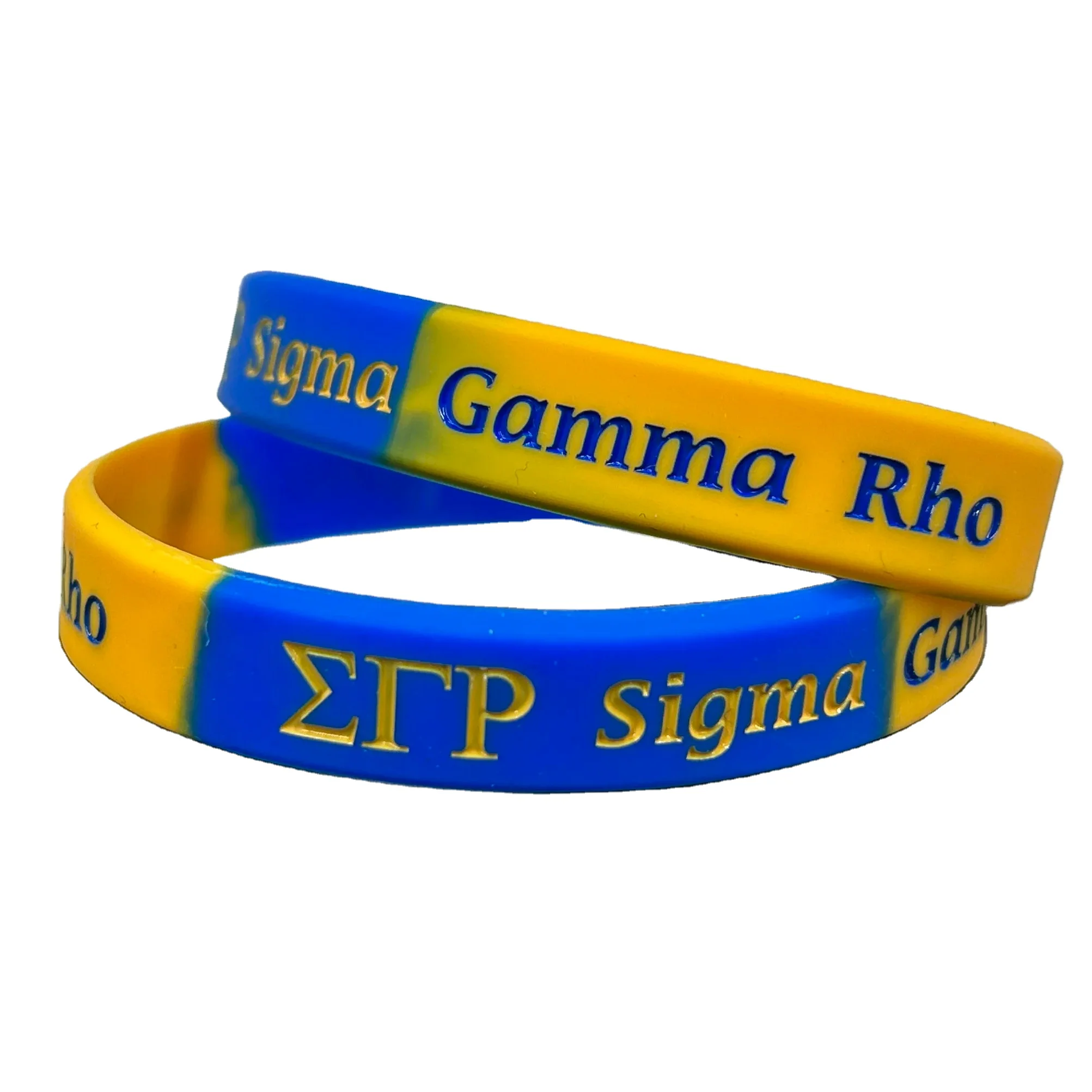 Sigma Gamma Rho силиконовый браслет SGRho сине-желтые браслеты из ПВХ-браслетов