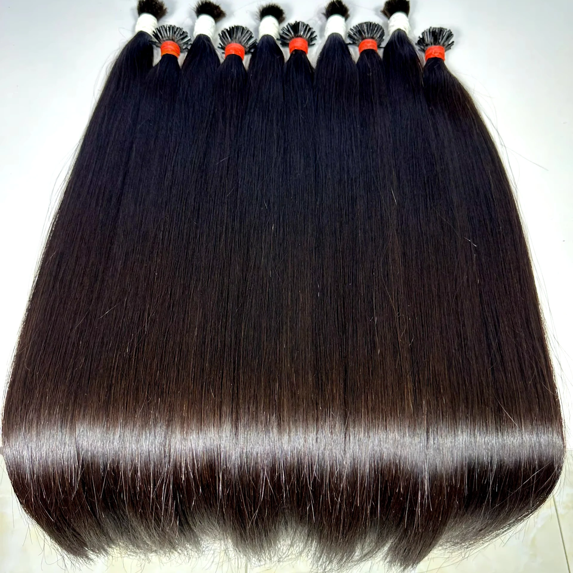 Super Sale Customized Color Black Cuticle Intact 100% Remy Hair I Tip Human Hair Extensions