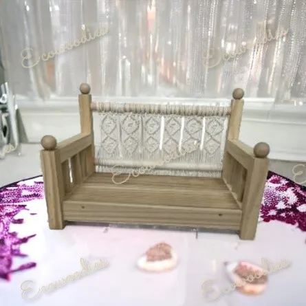 Classic Antique Handmade Natural Bamboo  Newborn Photo Prop Solid Wood Home Arm Chair For Kids Newborn Studio Props