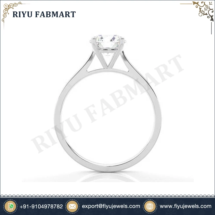 Best Selling Classic Fine Gold Jewelry White Gold Genuine Quality Certified Real Diamond Women Engagement Ring for USA Market