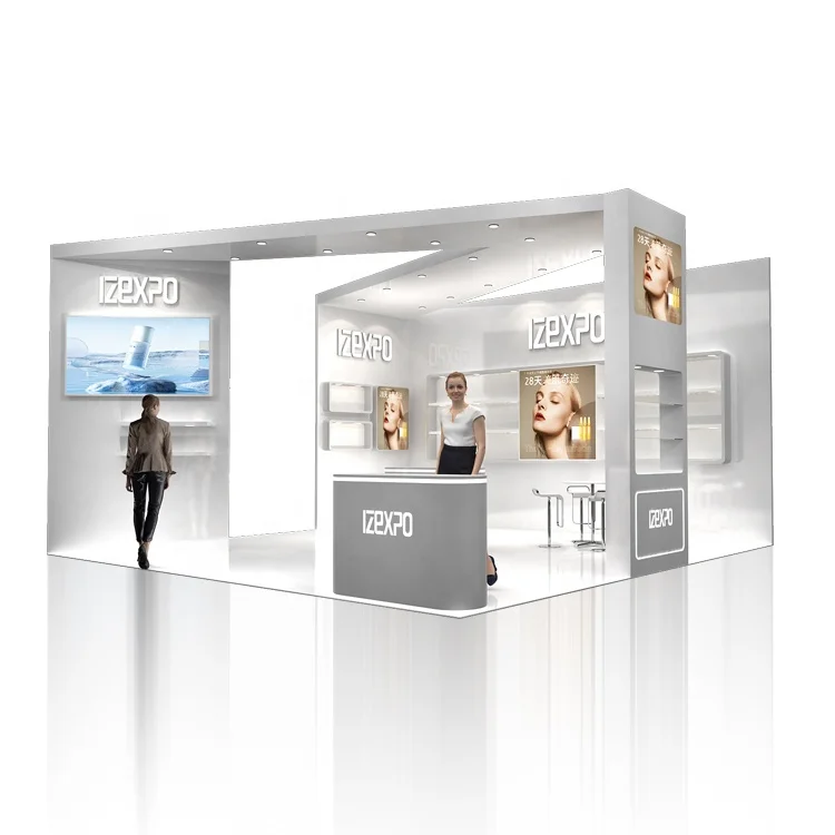 Модульный деревянный выставочный стенд Izexpo для красоты 30 футов освещения еды на заказ