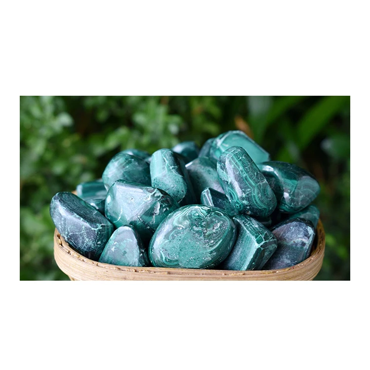 Home Decorative Meditation and Mindfulness Use Striking Style Green Color Malachite Tumbled Stones for Wholesale Buyers