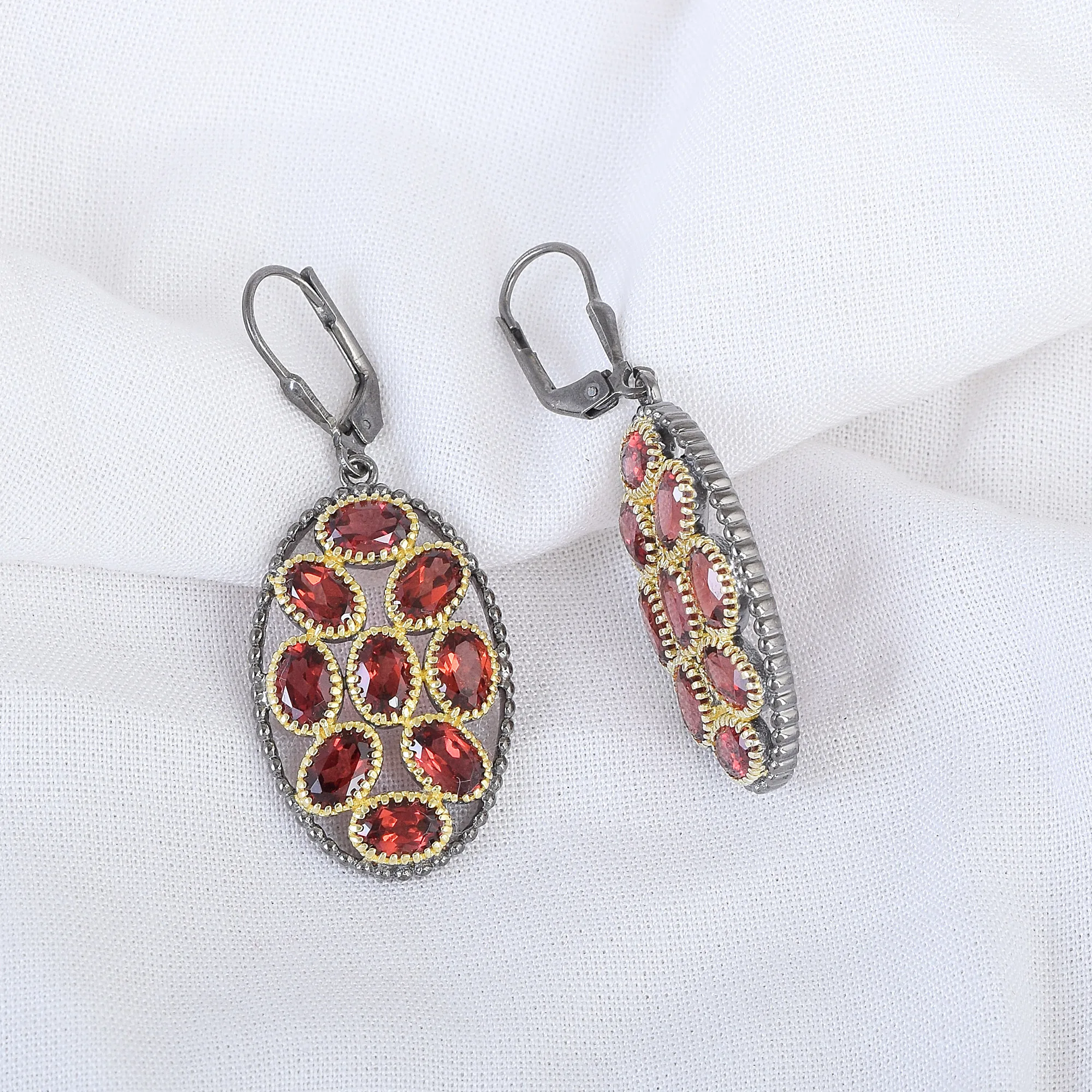 Best Wholesaler Red Garnet Gemstone Dangle Earrings Top Seller 925 Sterling Silver Modern Trendy Best Selling Customized Jewelry