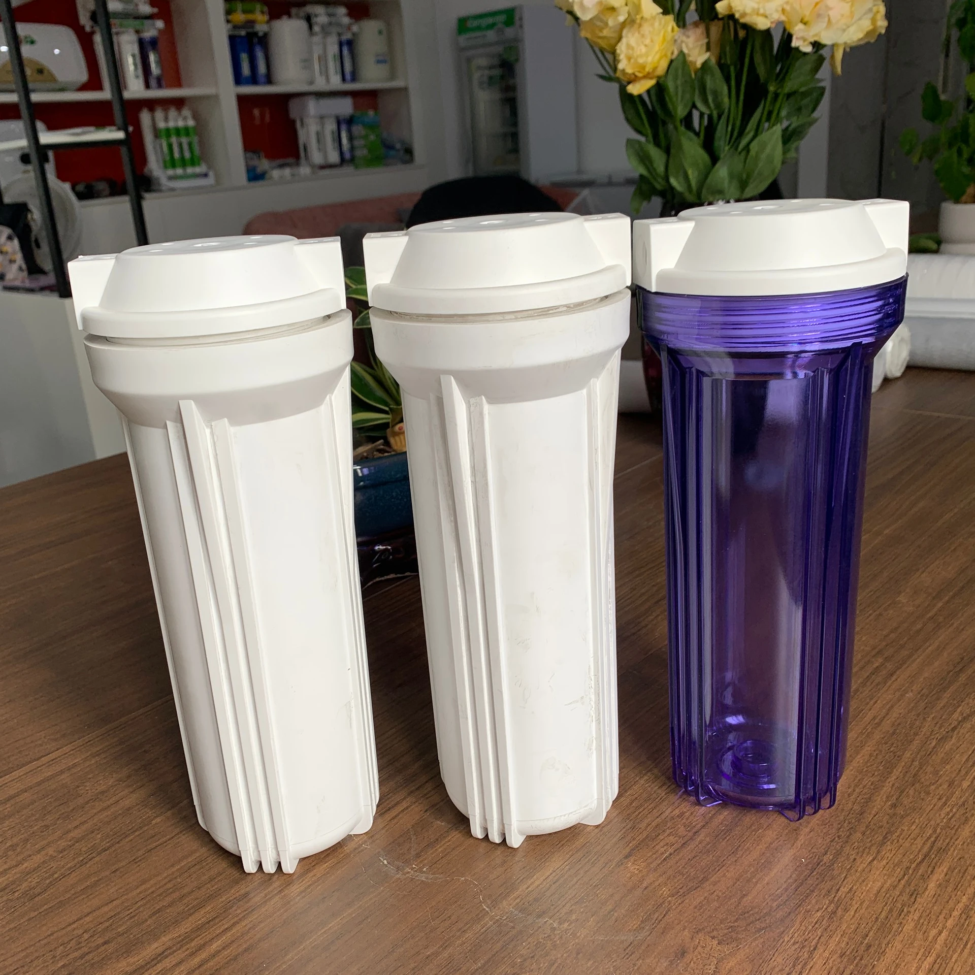 Combo 3 housing 10' for RO water purifier PP/UDF/CTO filter white blue green clear color cheap price