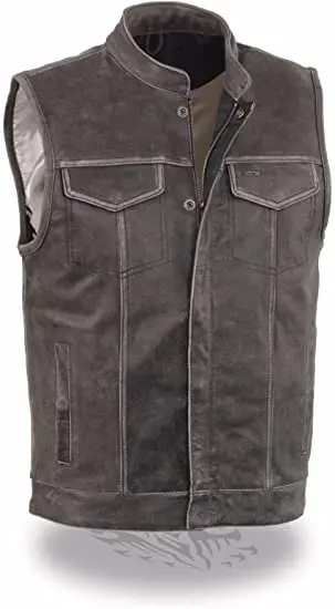 Motorcycle Biker vest Men Genuine Leather Crocodile Embossed Vest Sleeveless Custom Logo Leather Vest make lacosted products