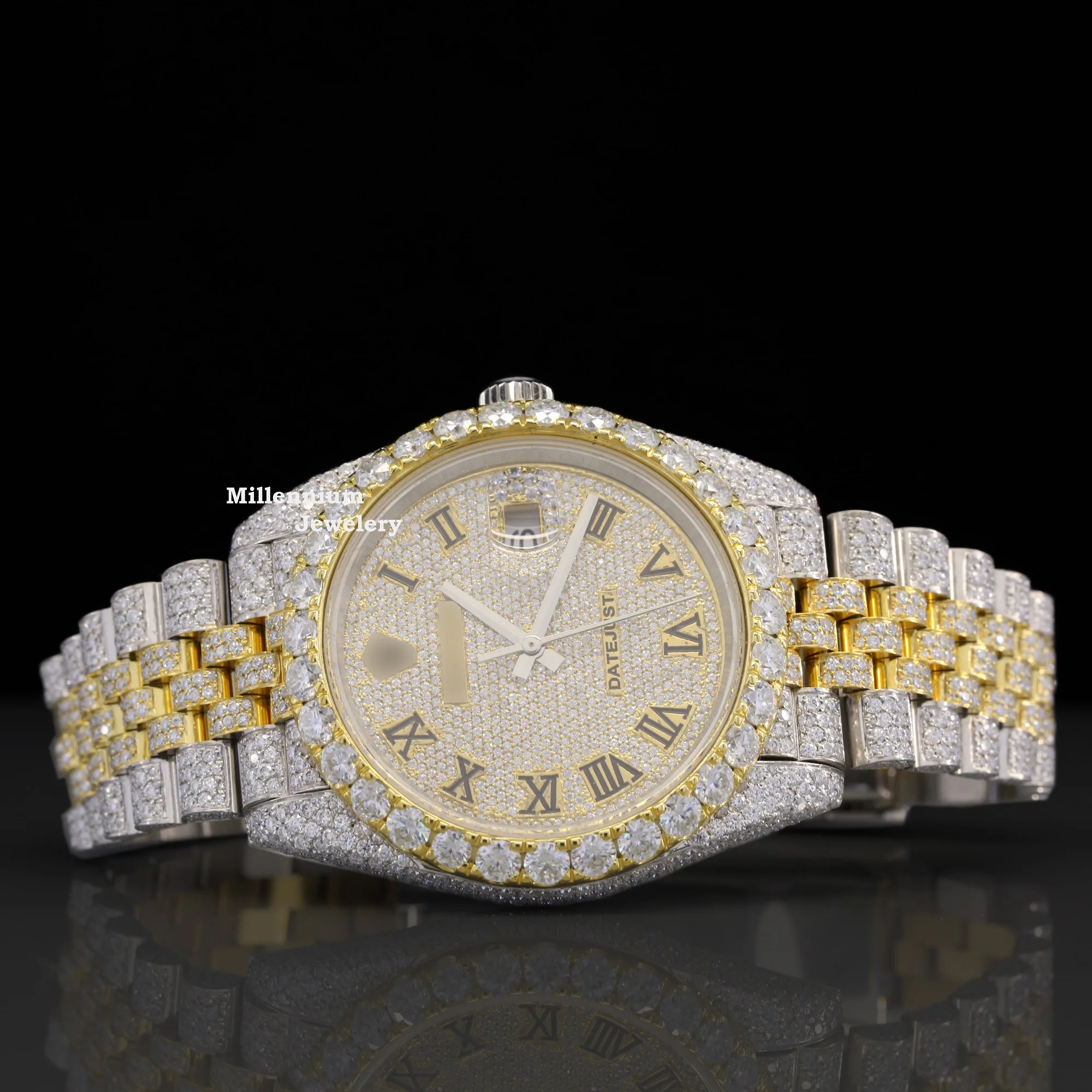 Luxuries Branded Moissanite Watch Stainless Steel Hip Hop Iced Out Watch Wrist Watch For Men At Wholesale Price