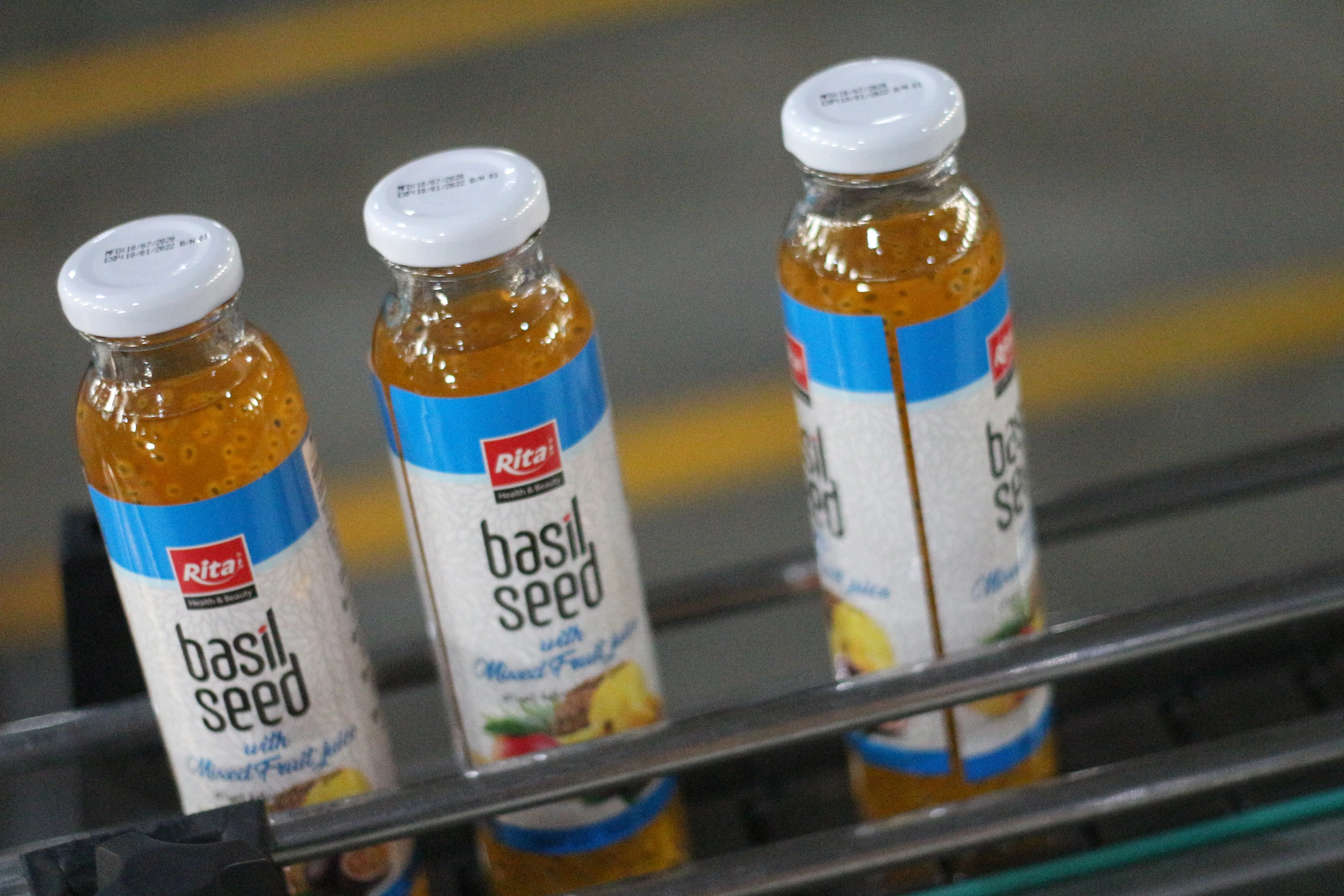 Natural Pomegranate Basil Seed Drink Glass Bottle Exported Customized Tropical Manufacturer Directory No Added sugar