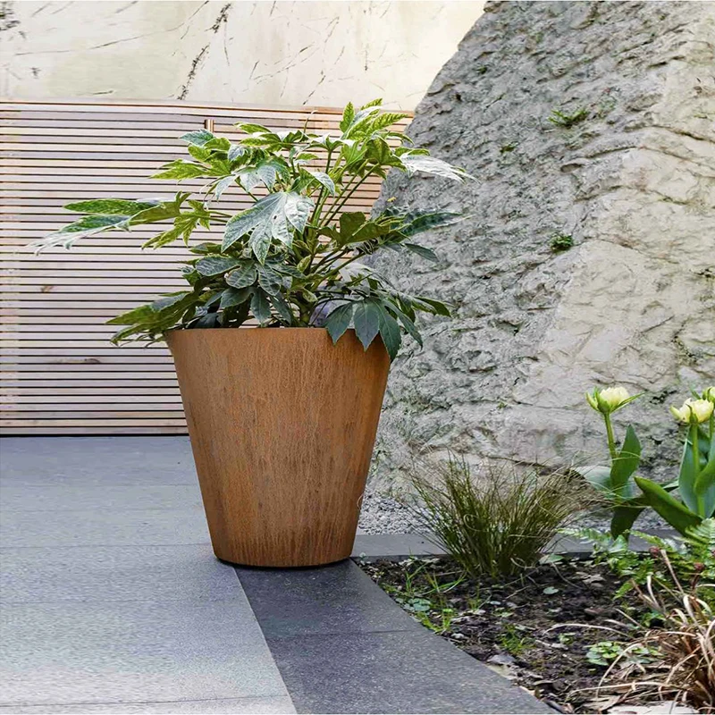 Custom outdoor large metal plant garden flower pots manufacturers