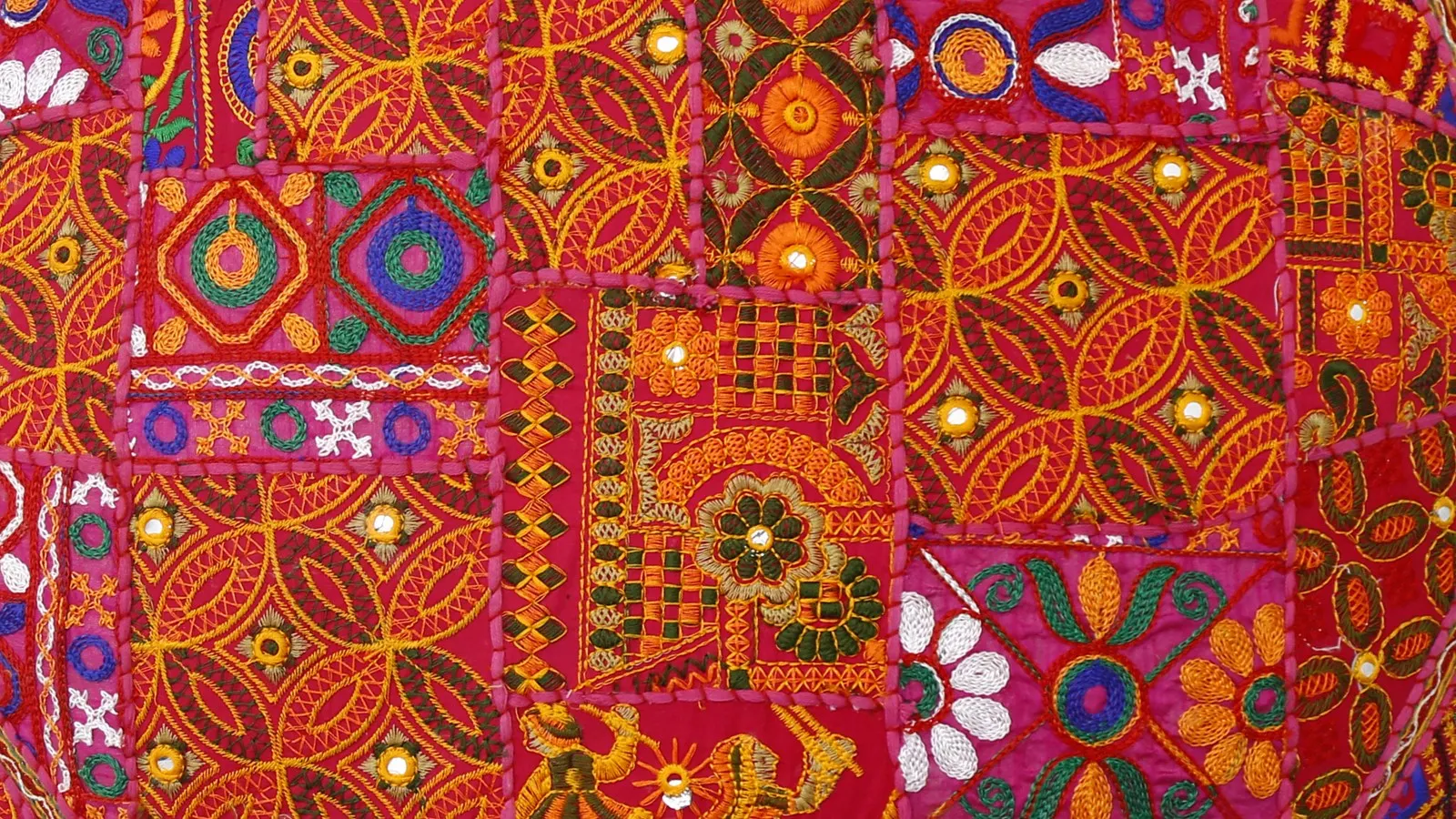 Handmade Decorative Floor Cushion Cover Patchwork Gujarati Round Cushion Party Decor Floor pillow Home Decor Khambadiya Cushion