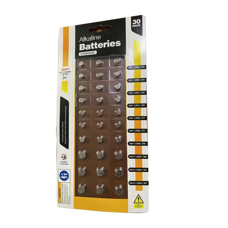 3 В AG13/lr44 AG12/LR43 AG5/LR48 AG4/lr66 AG3/LR41 Щелочная Кнопочная батарея для часов